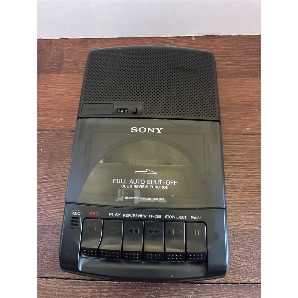 Sony Portable Cassette-Corder Tape Recorder Player TCM-929 -